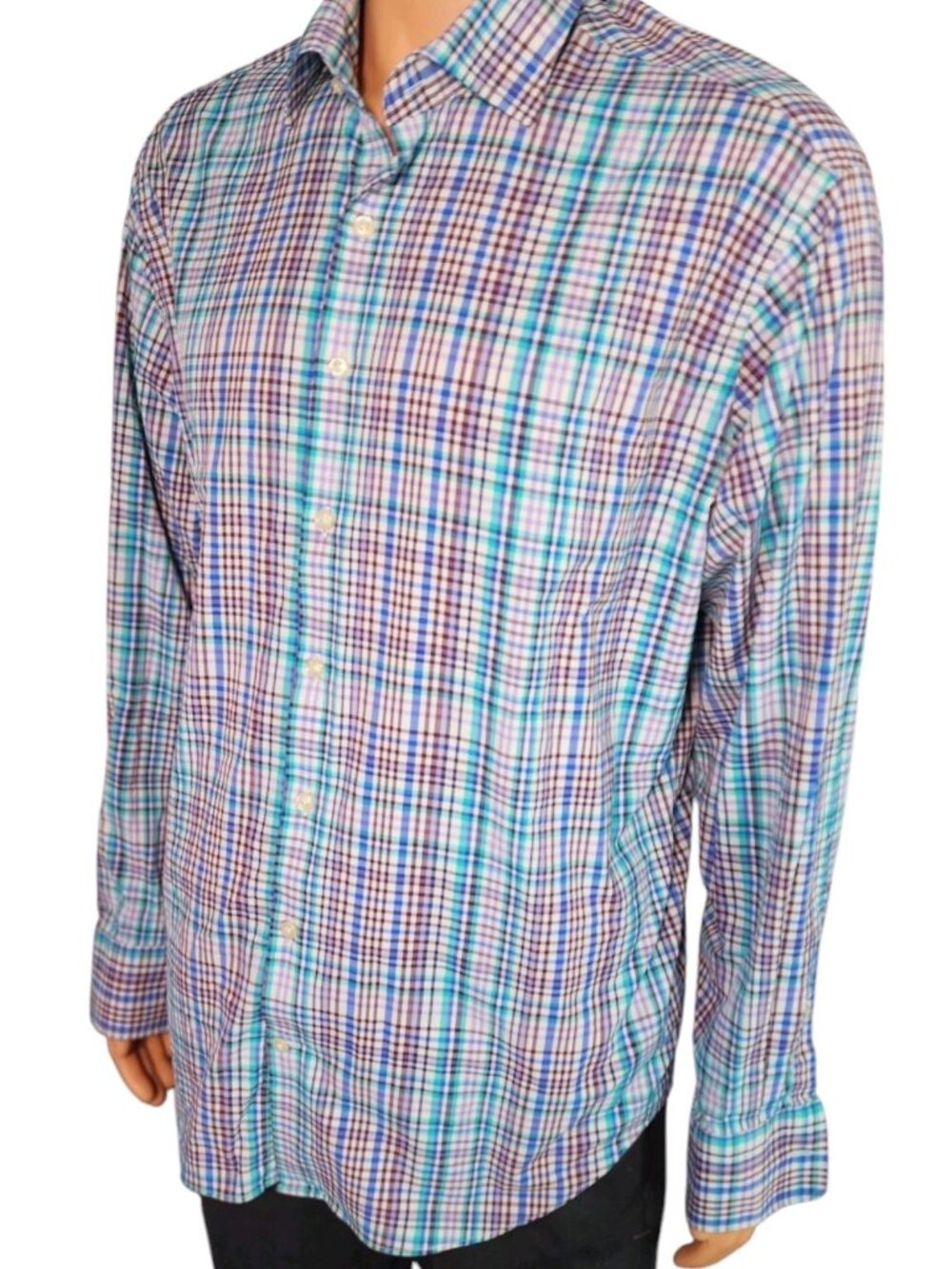 Peter Millar Summer Comfort Button Down Shirt Mens XL Colorful Checks
